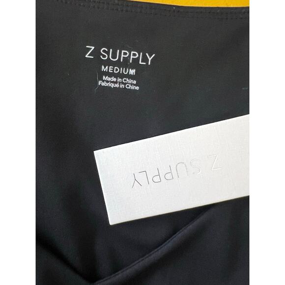 Z SUPPLY Black Long Sleeve V-Neck Stretch Top – Women’s Medium NWT - Picture 4 of 7